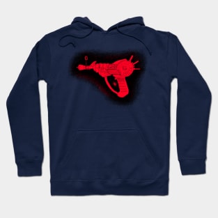 Zombies Red and Black Sketchy Ray Gun on Purple Hoodie